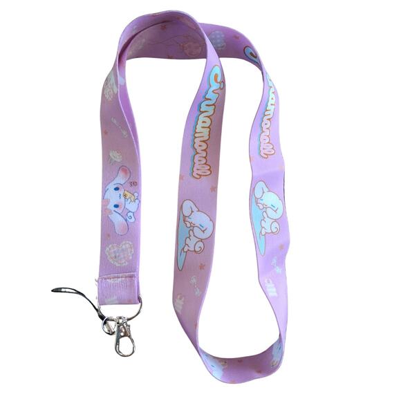 Anime Sanrio Hello Kitty Cinnamonroll Neck Strap Pink Fabric One Size Lanyard - Picture 5 of 6
